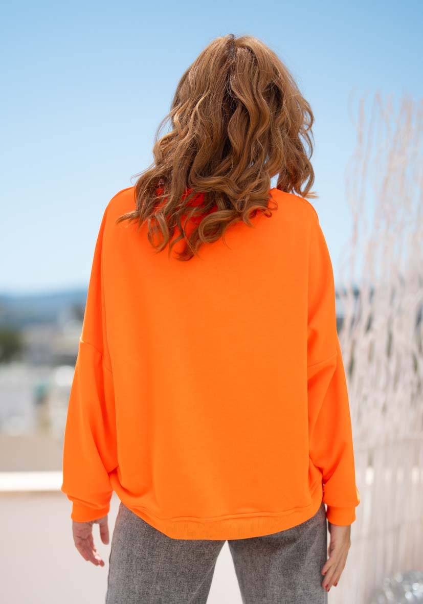 Miss Goodlife Roundneck Good Vibes – neonorange Sonderangebot