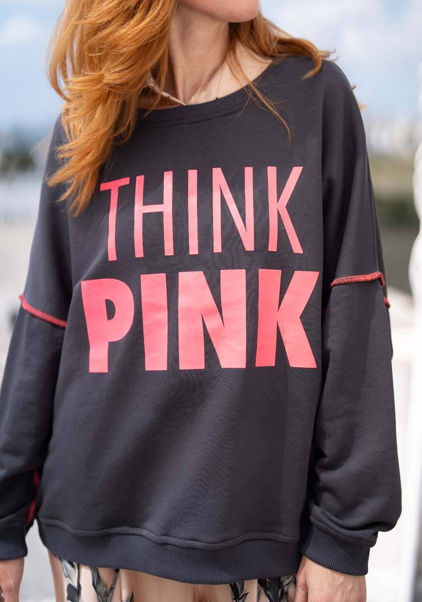 Miss Goodlife Roundneck Think Pink – anthracite Günstig kaufen