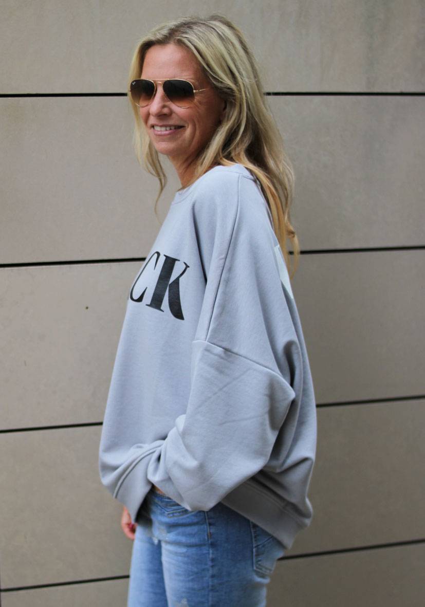 Miss Goodlife Roundneck Black and White – lightgrey Begrenztes Angebot