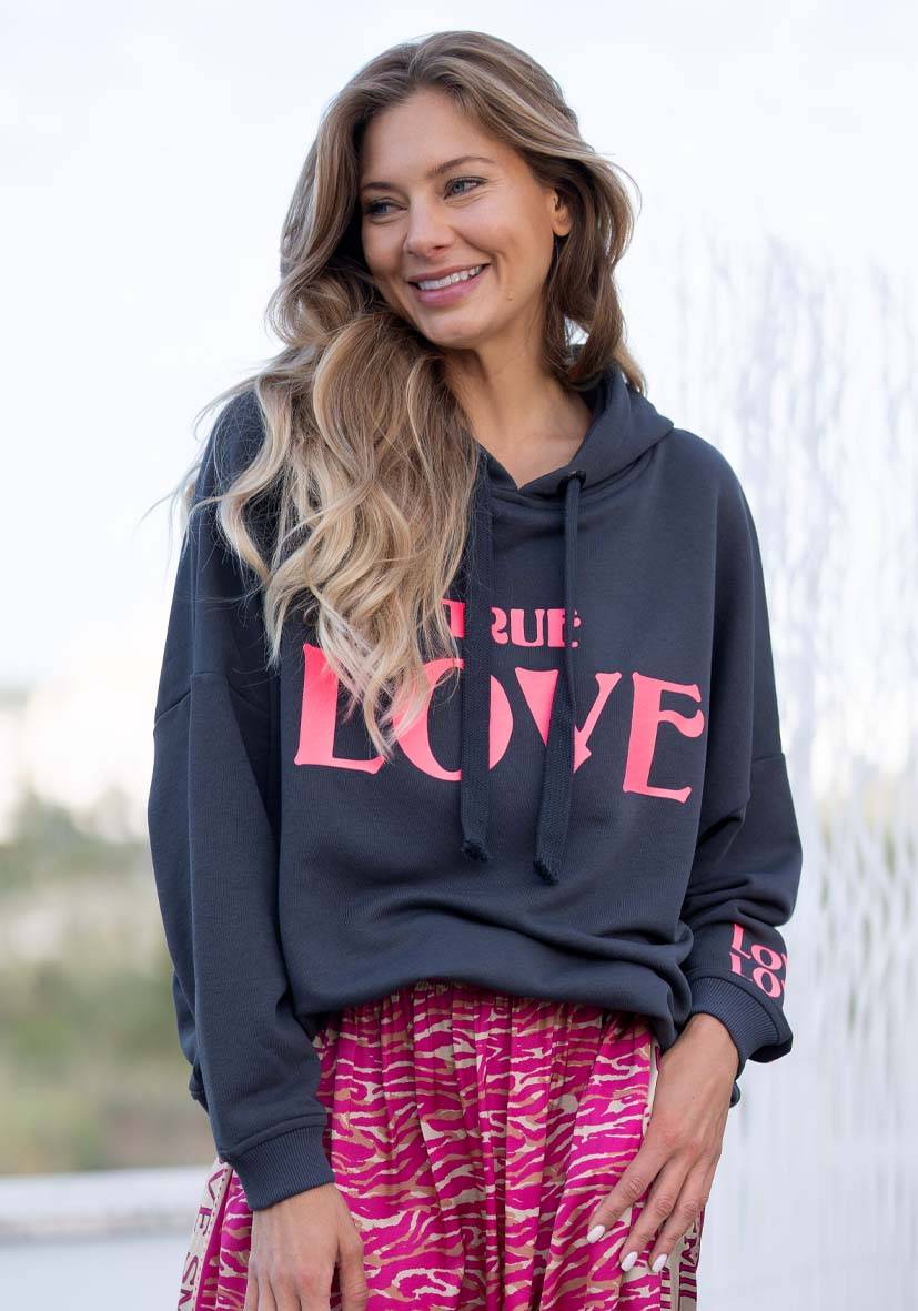 Miss Goodlife Hoodie True Love – anthracite Neuheiten