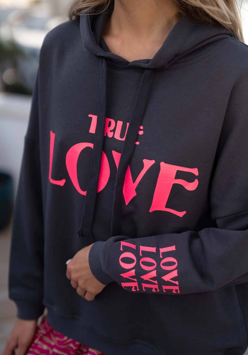 Miss Goodlife Hoodie True Love – anthracite Neuheiten