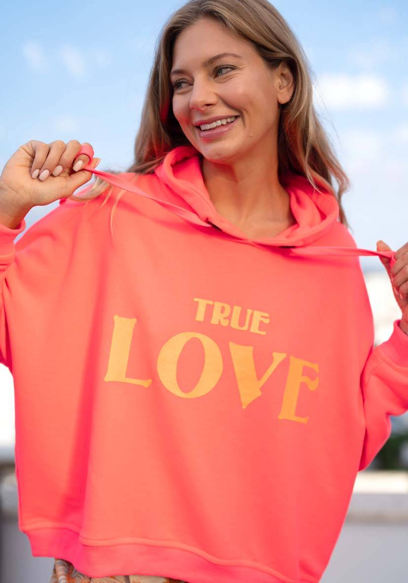 Miss Goodlife Hoodie True Love – neonpink Saisonale Angebote