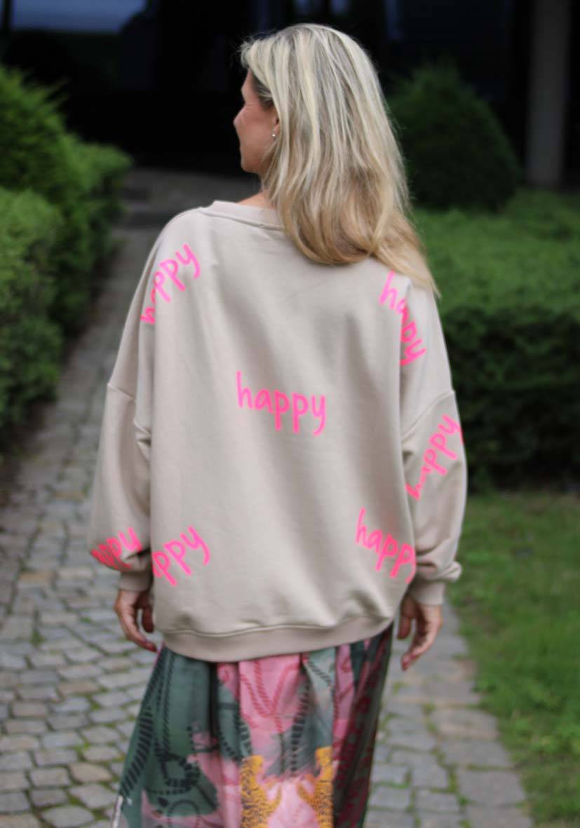 Miss Goodlife Roundneck Happy Heartface Strass – sand Bis zu 65% Rabatt