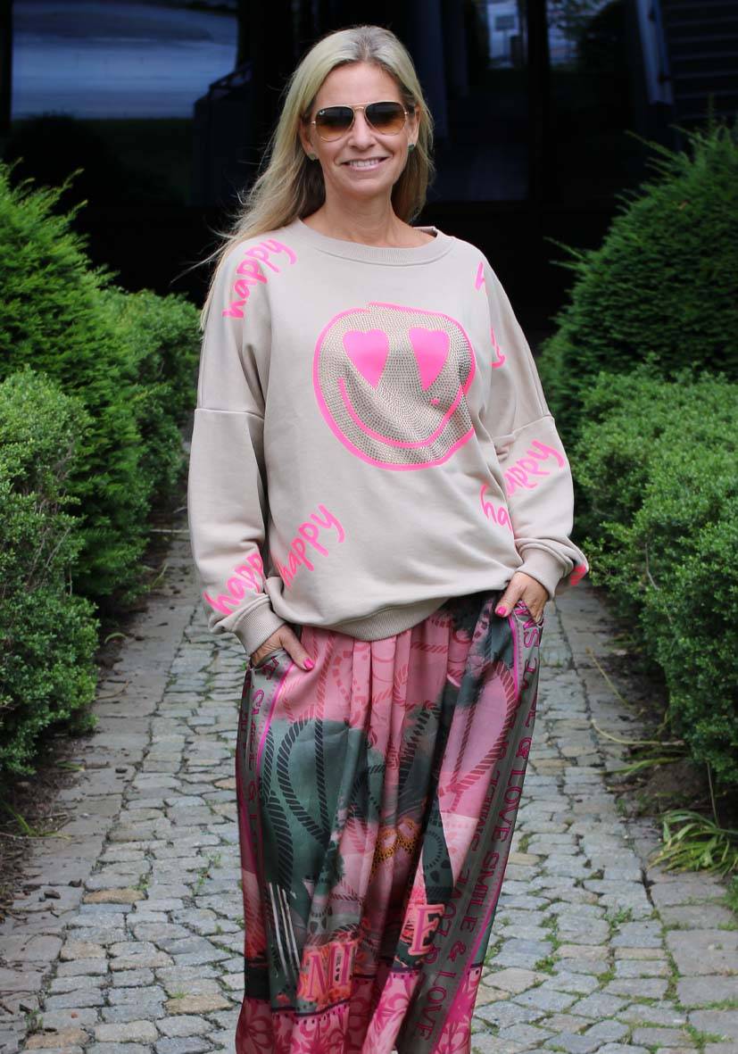 Miss Goodlife Roundneck Happy Heartface Strass – sand Bis zu 65% Rabatt