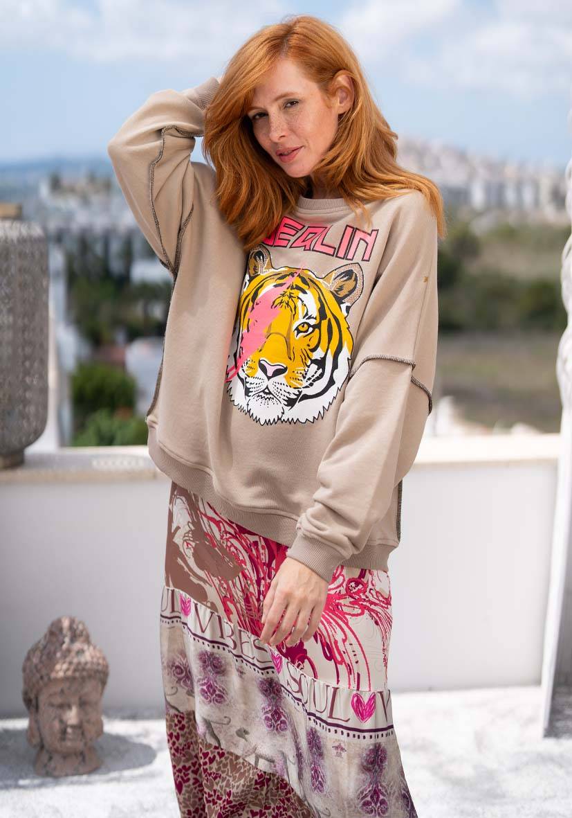 Miss Goodlife Roundneck Berlin Tiger – sand Schlussverkauf