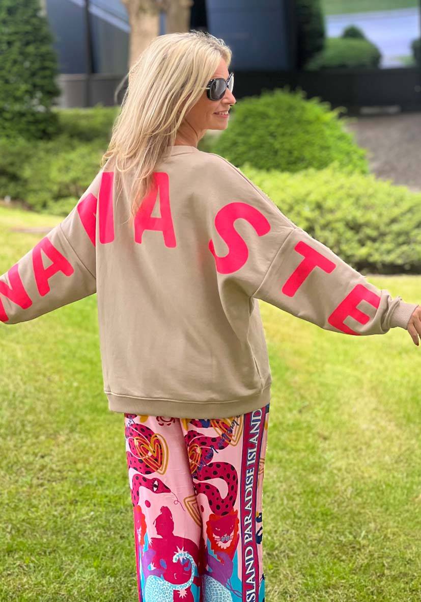 Miss Goodlife Roundneck Double Namasté Strass – sand Fabrikpreis