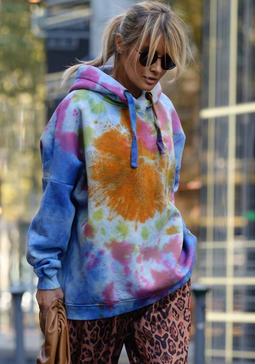 Miss Goodlife Hoodie Batik Hi! Strass – rose Rabatt