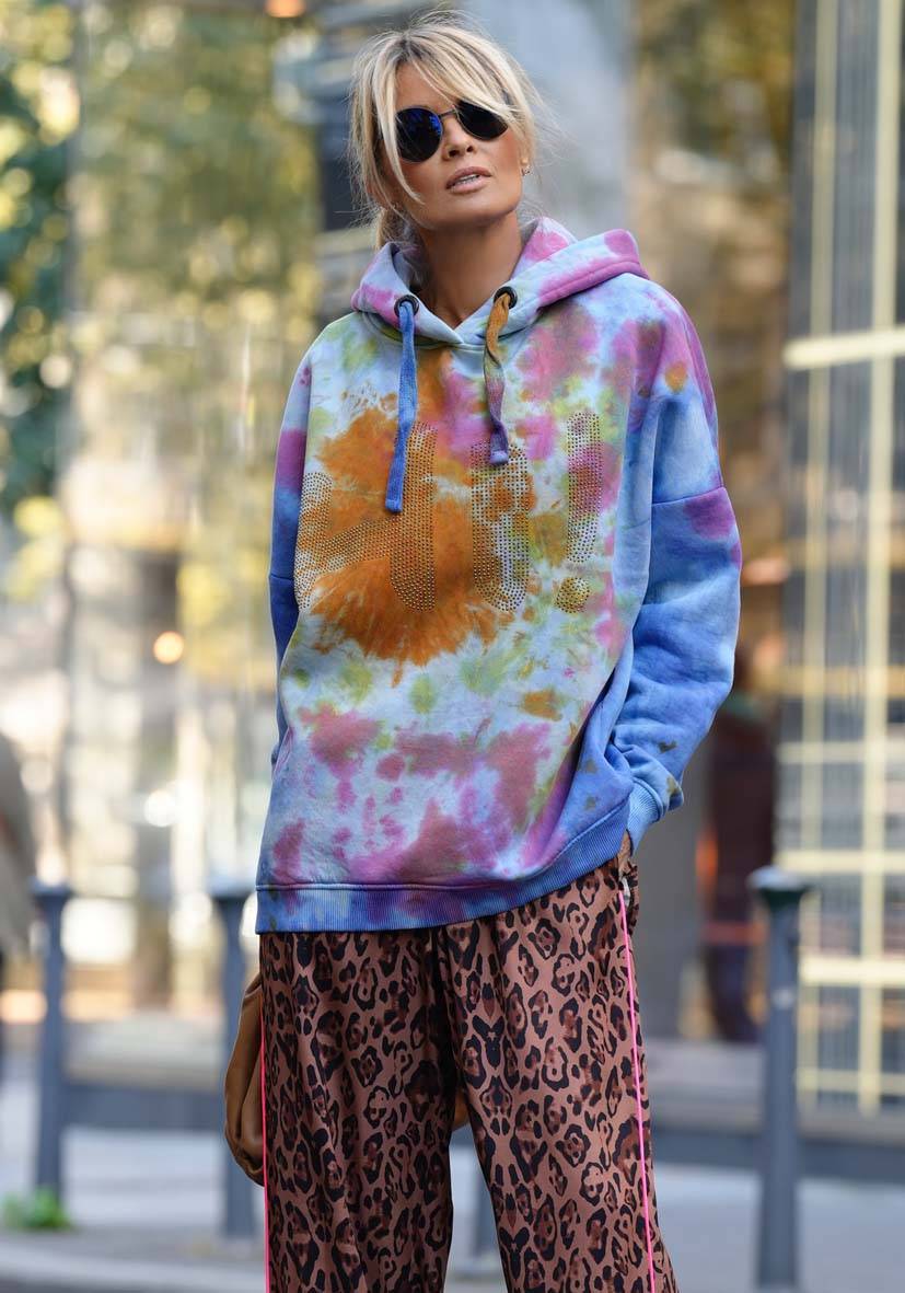 Miss Goodlife Hoodie Batik Hi! Strass – rose Rabatt