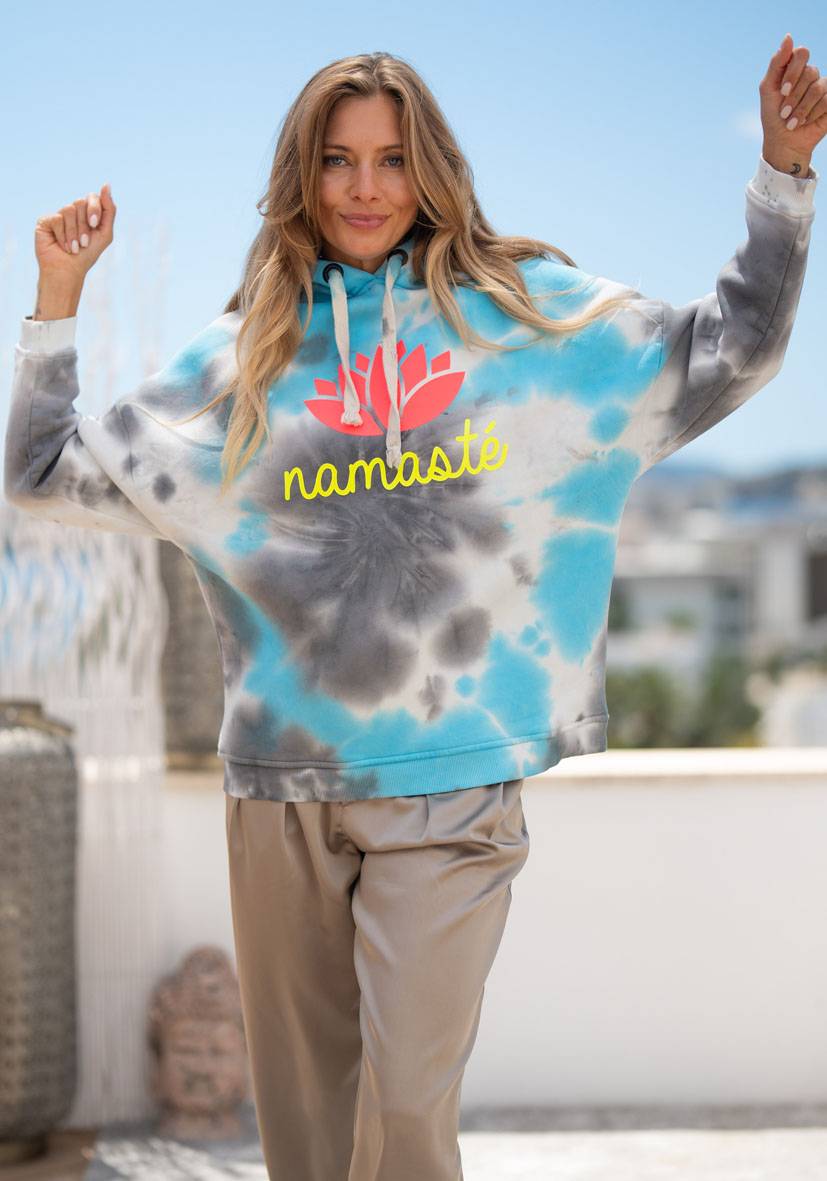 Miss Goodlife Hoodie Namasté Batik – blue Günstig kaufen