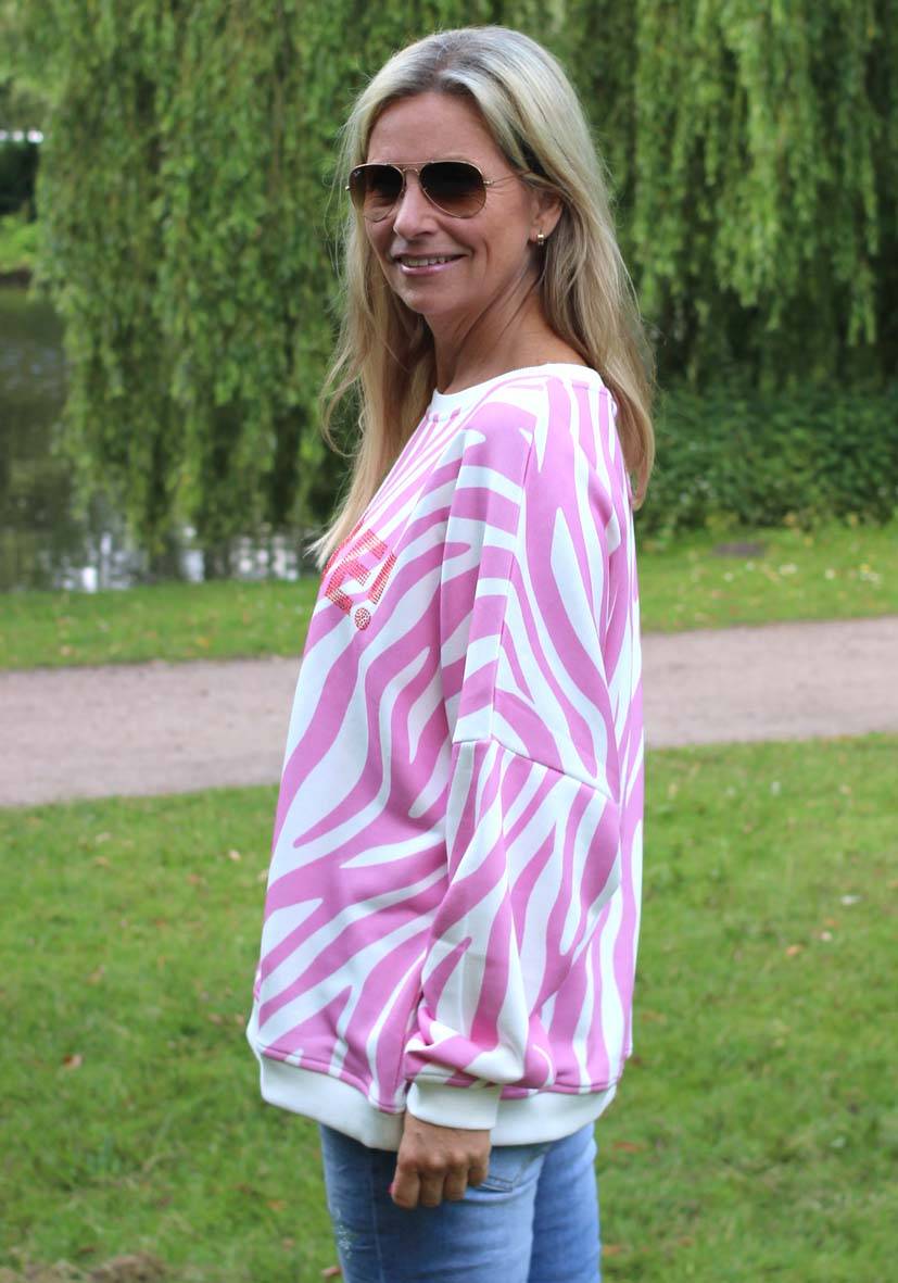 Miss Goodlife Roundneck L(i)ebe Zebra Strass – rose Flash Sale