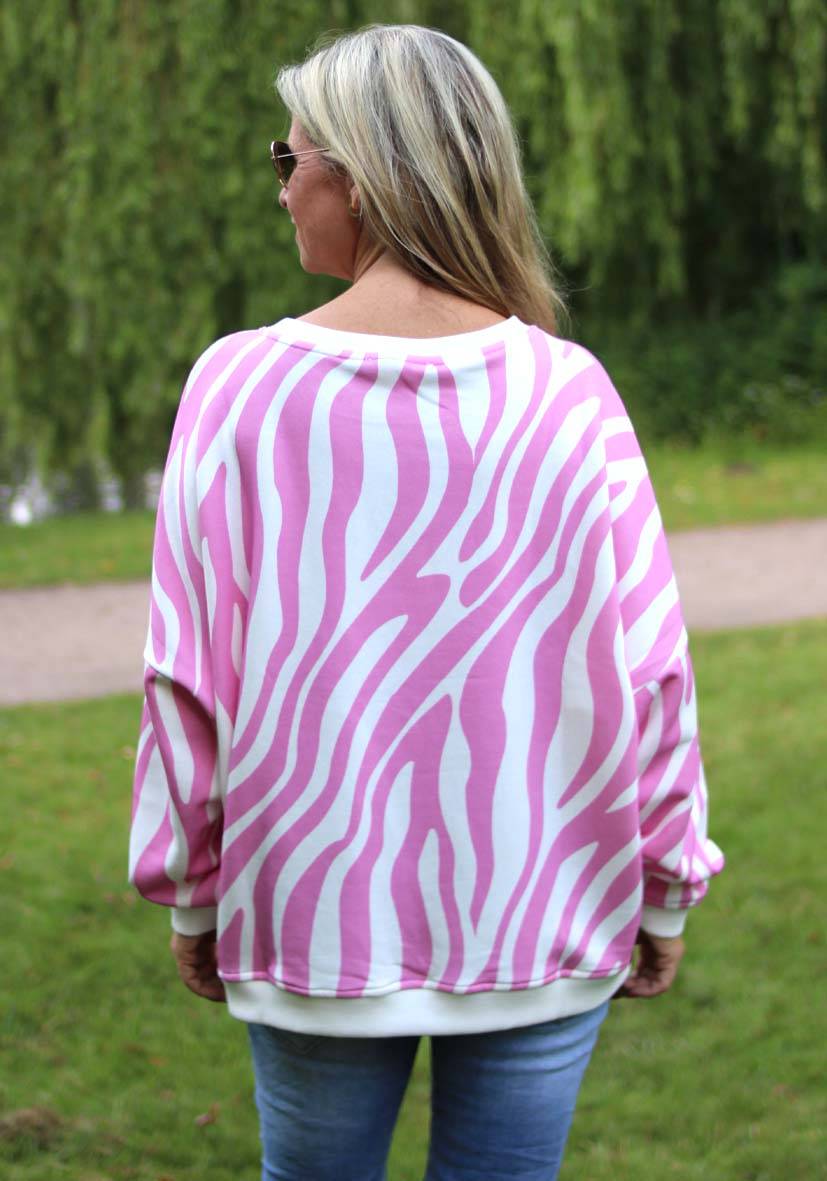 Miss Goodlife Roundneck L(i)ebe Zebra Strass – rose Flash Sale