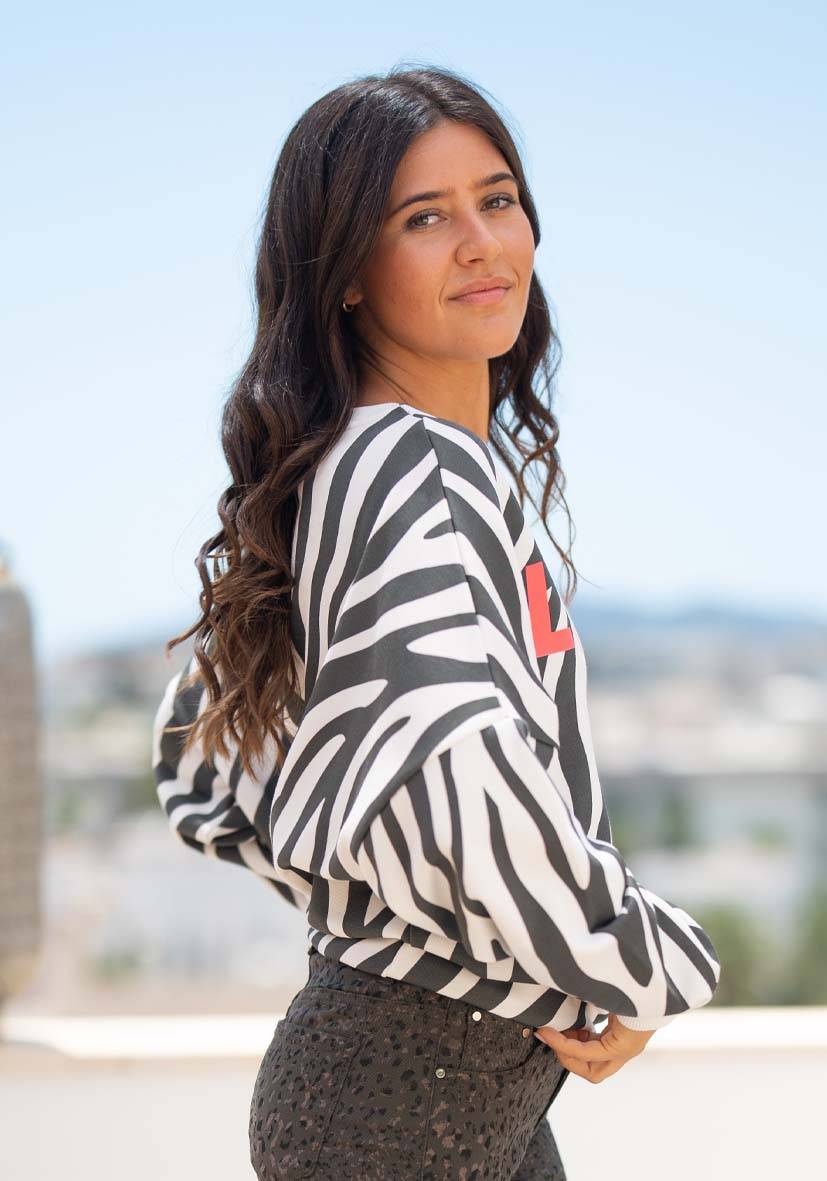 Miss Goodlife Roundneck L(i)ebe Zebra – black Begrenztes Angebot