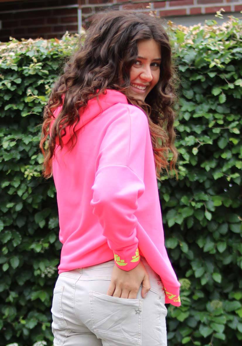 Miss Goodlife Hoodie Namasté Strass – neonpink/neonyellow Weihnachtsangebot