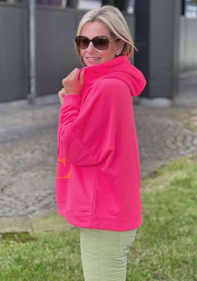 Miss Goodlife Hoodie Love Heartface – neonpink/neonorange Online Outlet