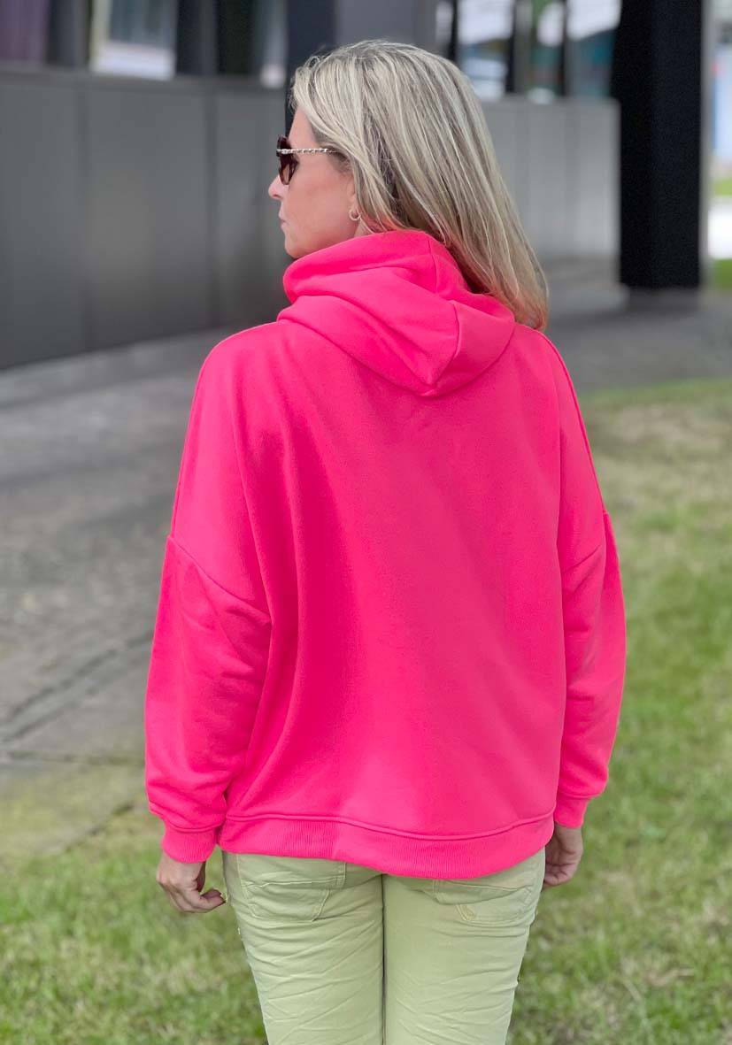 Miss Goodlife Hoodie Love Heartface – neonpink/neonorange Online Outlet