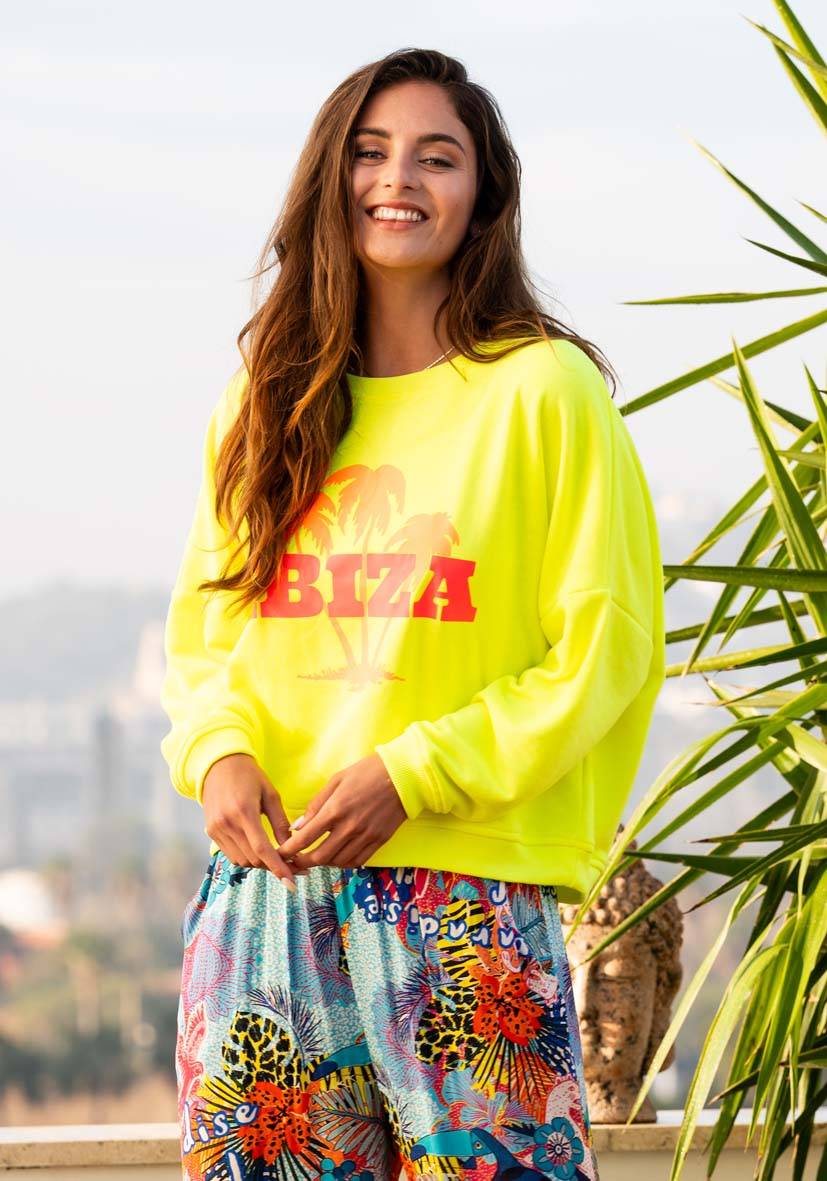 Miss Goodlife Roundneck Ibiza Palm – neonyellow Blitzangebot