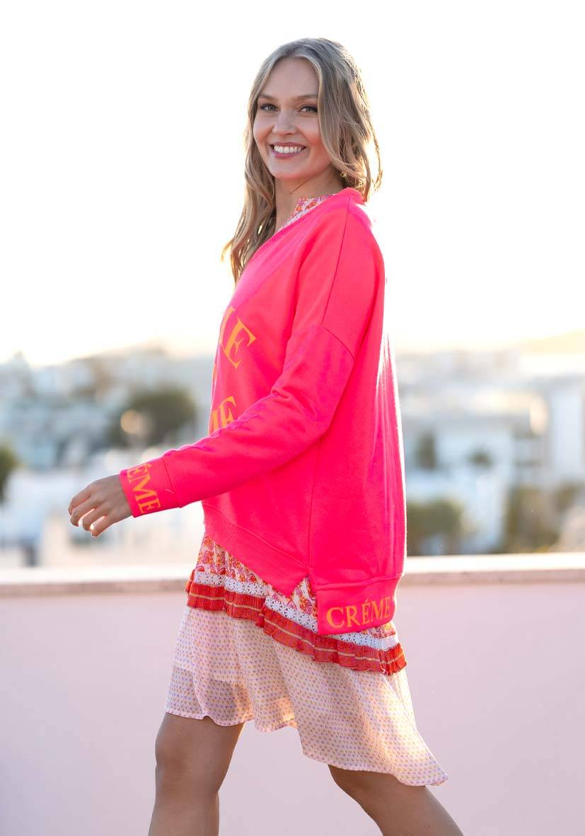 Miss Goodlife V-Neck Crème de la Crème – neonpink/neonorange Riesige Ersparnisse
