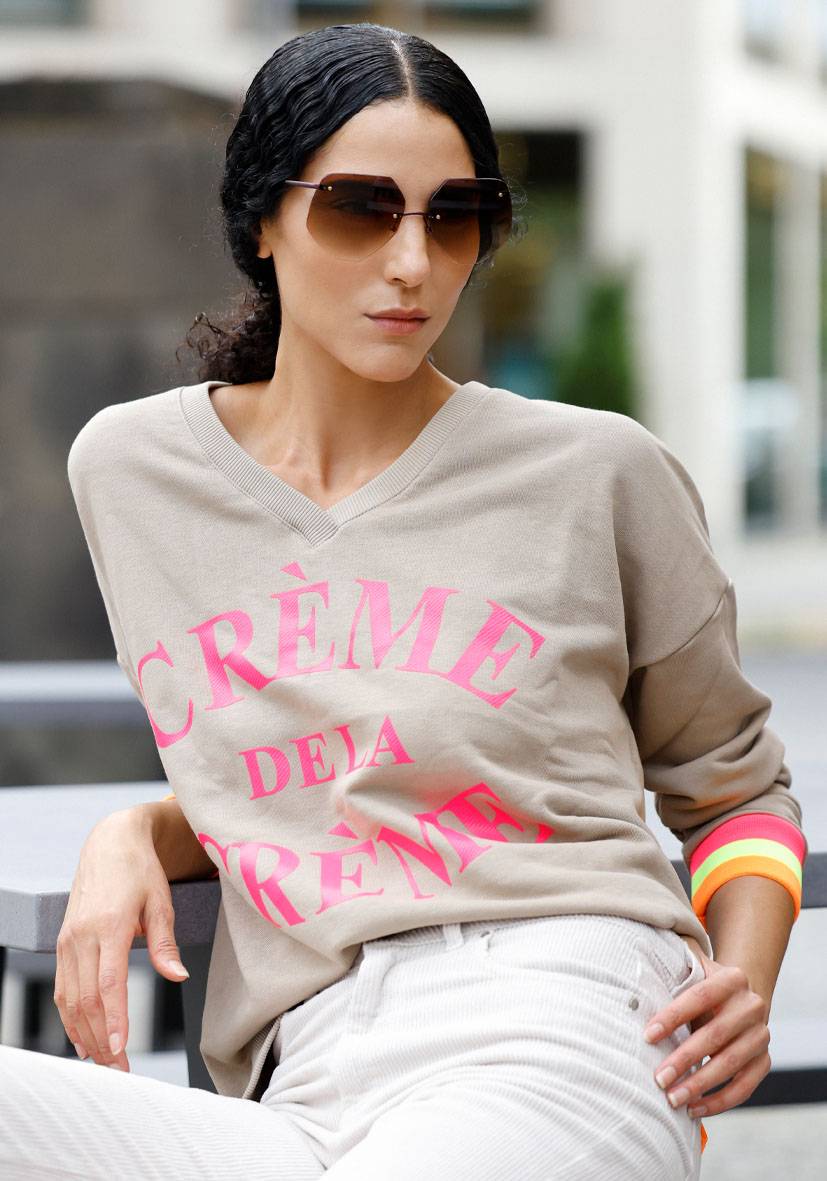 Miss Goodlife V Neck Crème de la Crème – sand/neonpink Super Sparpreis