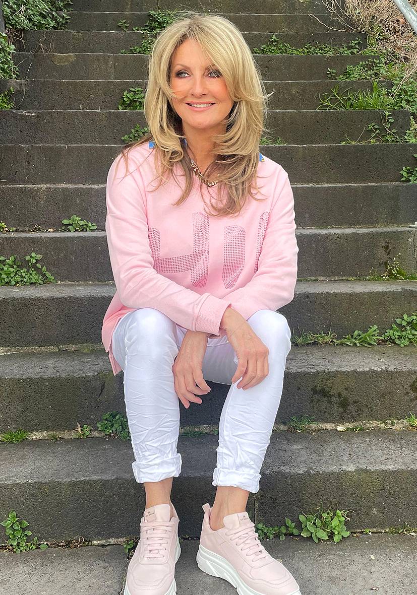 Miss Goodlife V-Neck Hi Hi! Strass – rose/neonpink Letzte 3 Tage