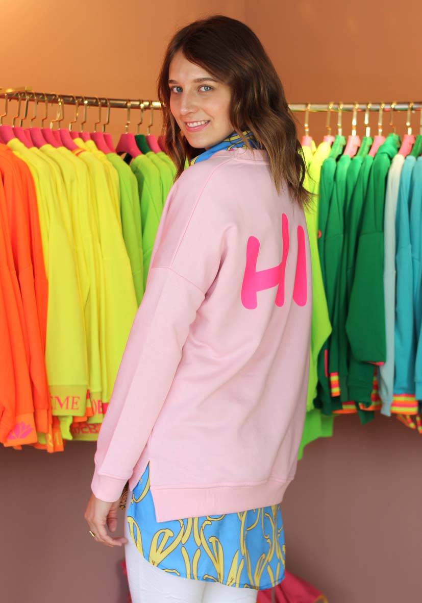 Miss Goodlife V-Neck Hi Hi! Strass – rose/neonpink Letzte 3 Tage