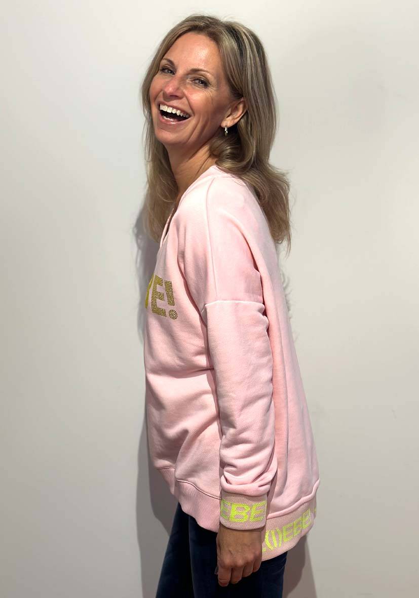 Miss Goodlife V-Neck L(i)ebe Strass – rose/neonyellow Vierteljährliche Förderung
