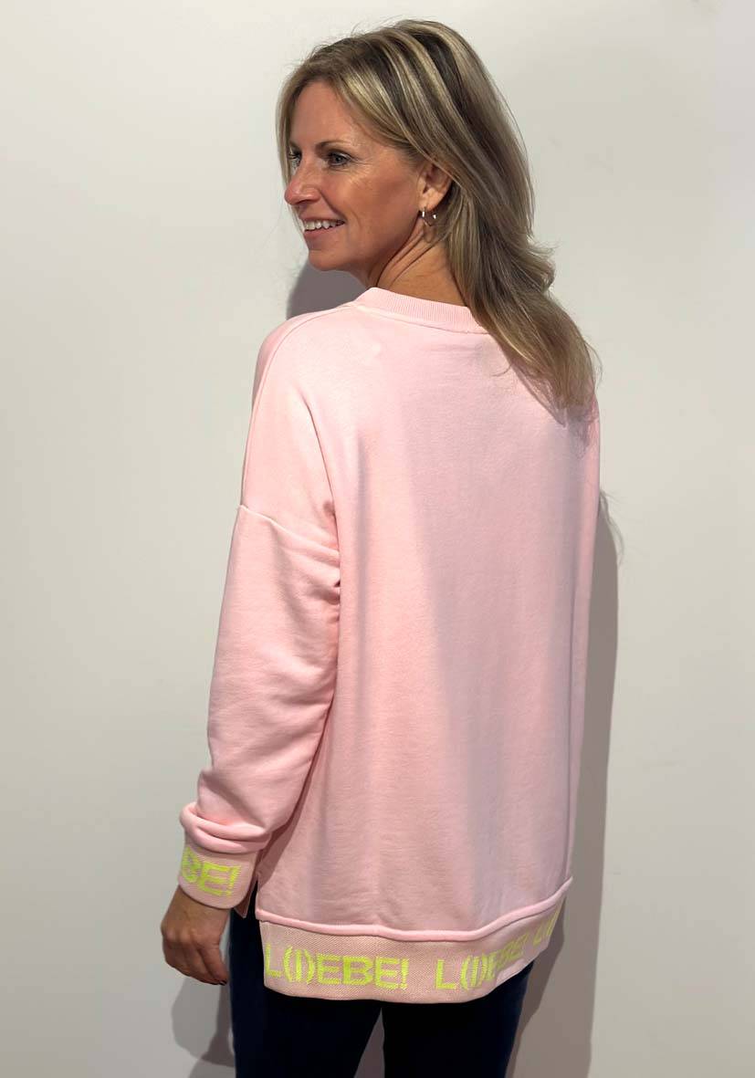 Miss Goodlife V-Neck L(i)ebe Strass – rose/neonyellow Vierteljährliche Förderung