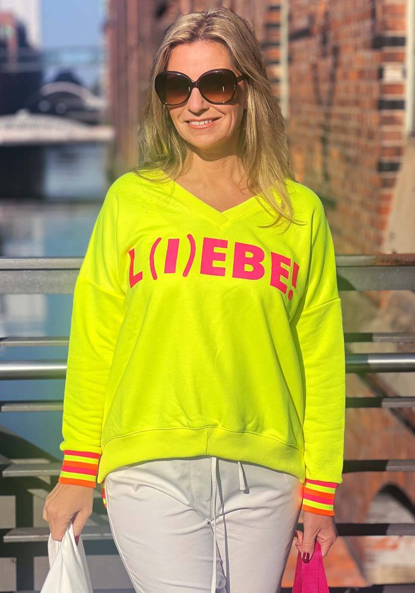 Miss Goodlife V-Neck Liebe – neonyellow Bis zu 55% Rabatt
