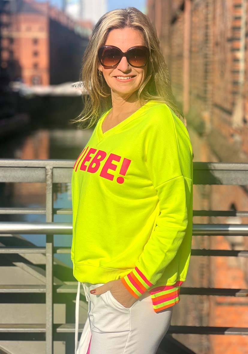Miss Goodlife V-Neck Liebe – neonyellow Bis zu 55% Rabatt