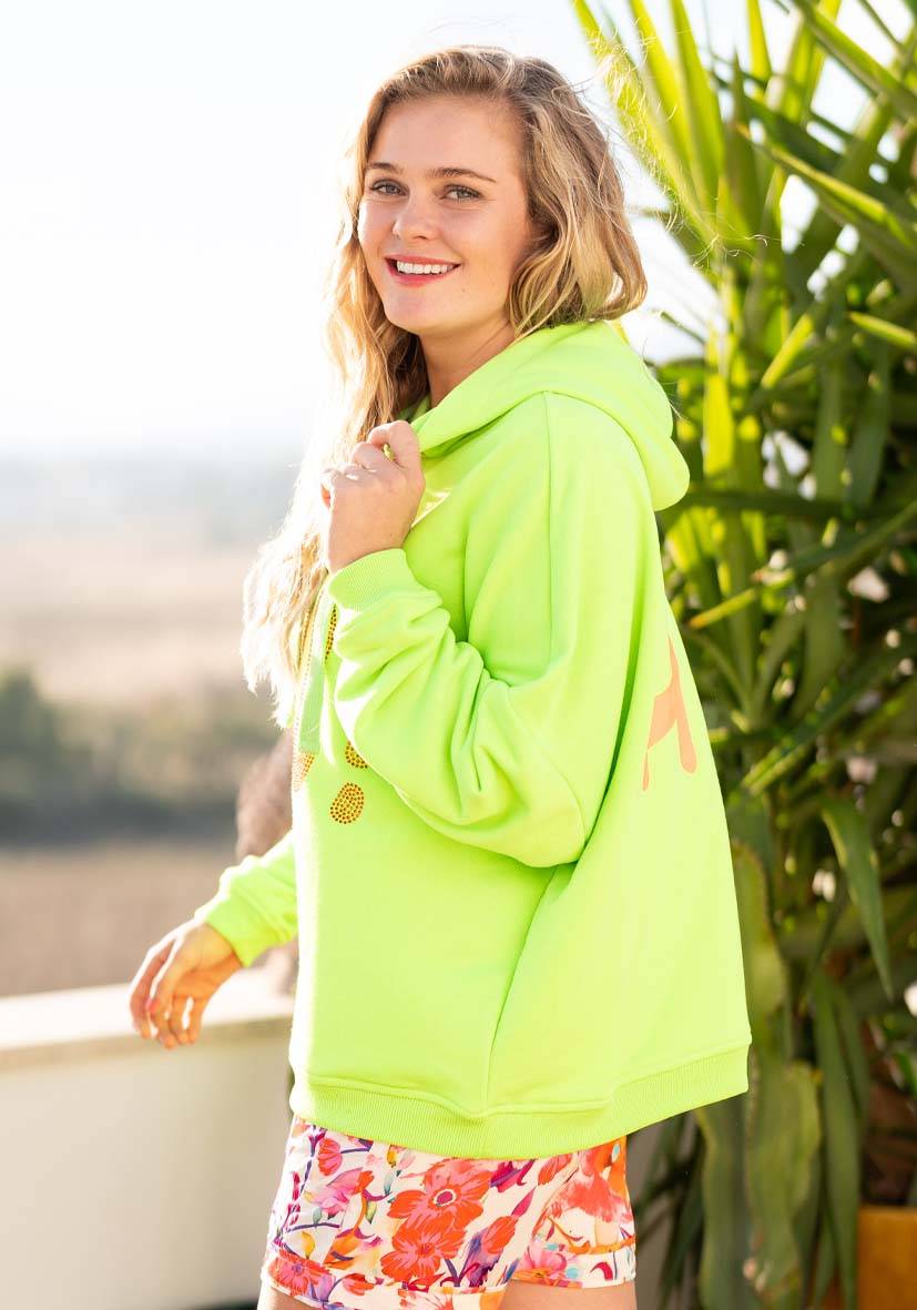 Miss Goodlife Hoodie Hi! Hi! – neongreen/neonorange Begrenzt auf 3 Tage