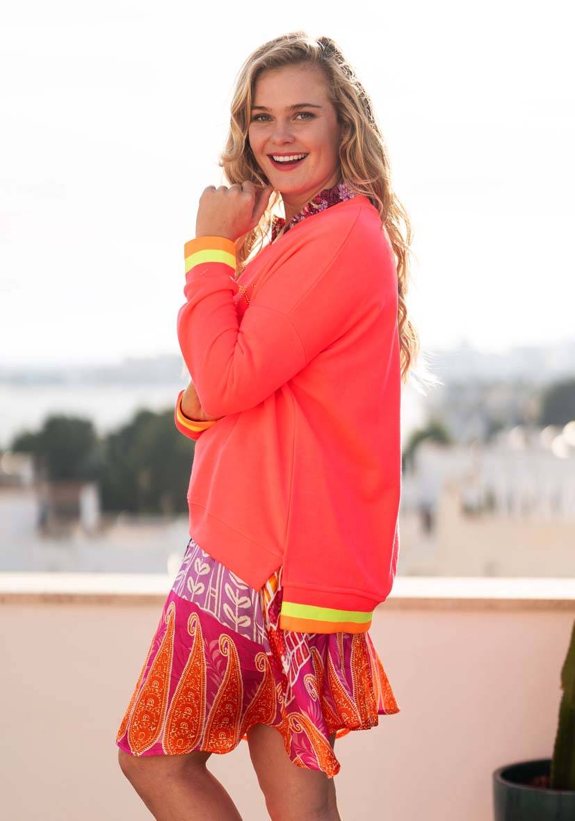 Miss Goodlife V-Neck Champagne Ibiza – neonpink/neonyellow Schlussverkauf