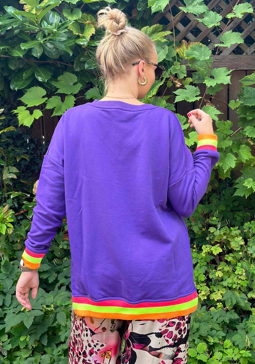 Miss Goodlife V-Neck L(i)ebe Frottee – lilac/neonyellow Limitierter Zeitrabatt