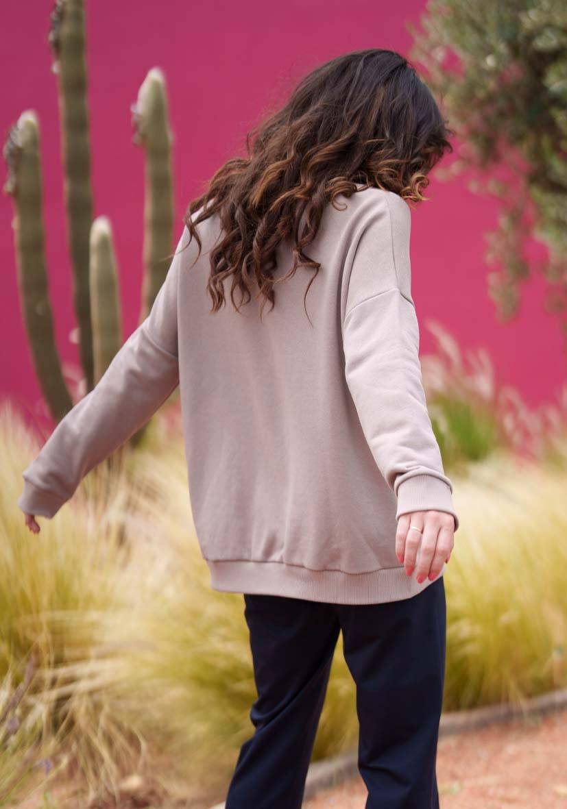 Miss Goodlife V-Neck L(i)ebe Pocket – sand/neonyellow Fabrik Onlineshop