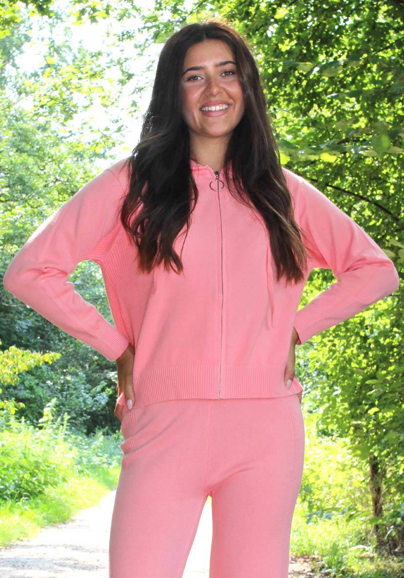 Miss Goodlife Cardigan Knitted Zipper – peach Flash Sale