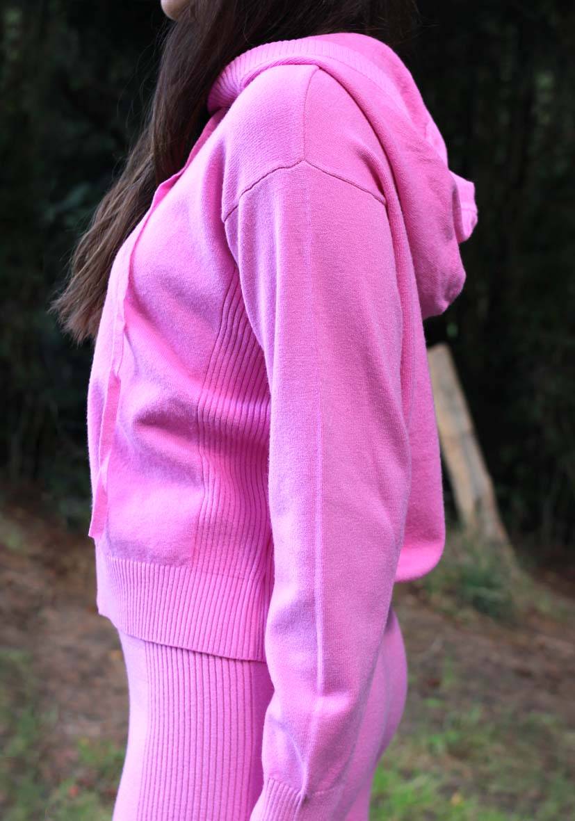 Miss Goodlife Cardigan Knitted Zipper – pink Begrenztes Angebot