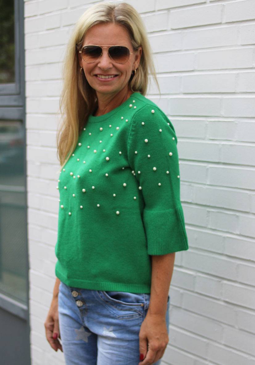 Miss Goodlife Pullover Pearl Roundneck – green Cyber Monday