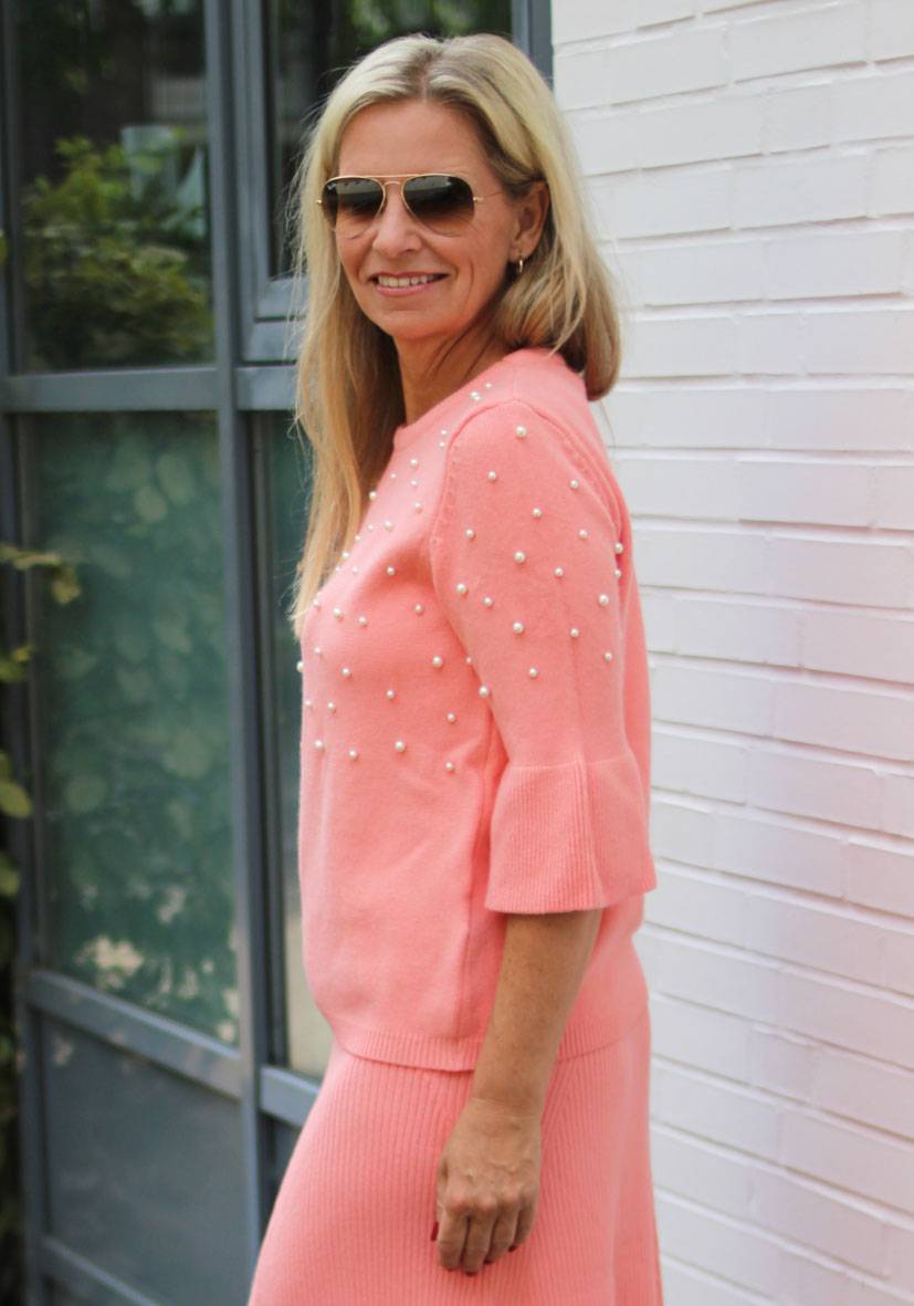 Miss Goodlife Pullover Pearl Roundneck – peach Weihnachtsangebot