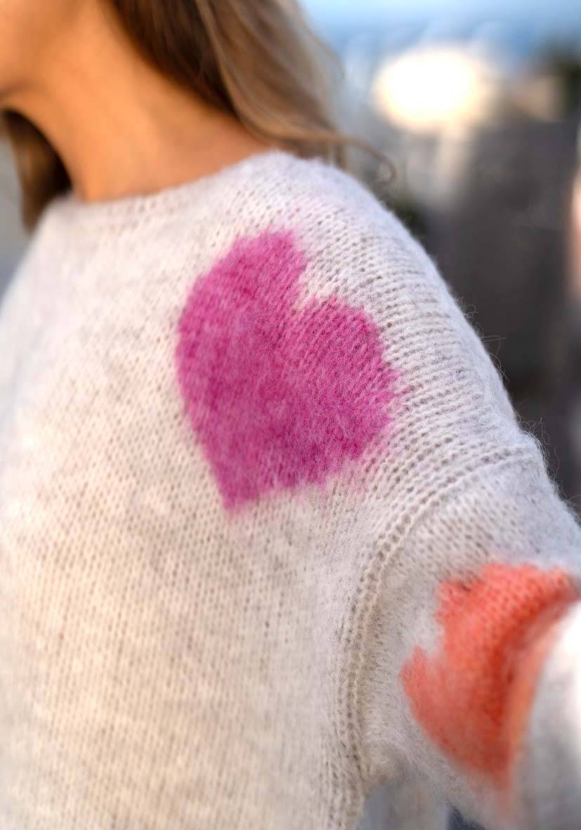 Miss Goodlife Pullover Hearts allover – lightgrey Vatertagsangebot