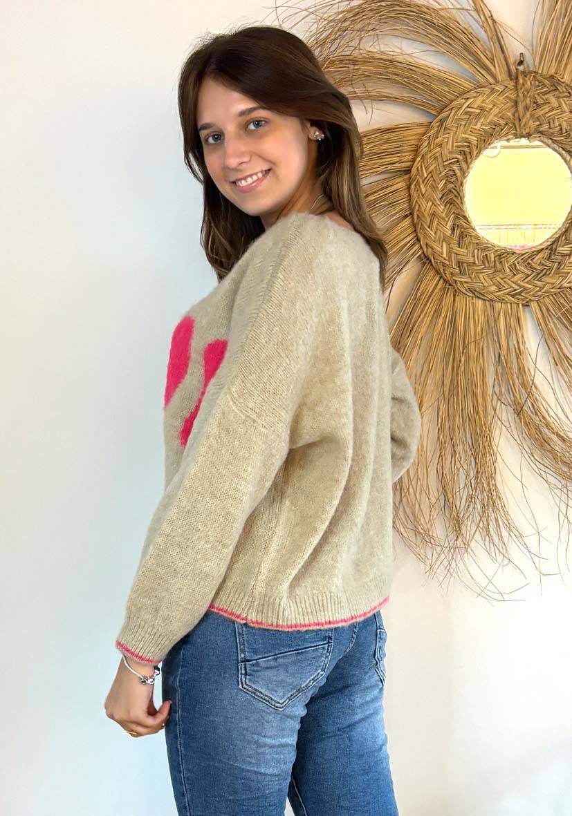 Miss Goodlife Pullover Love – sand Neuheiten