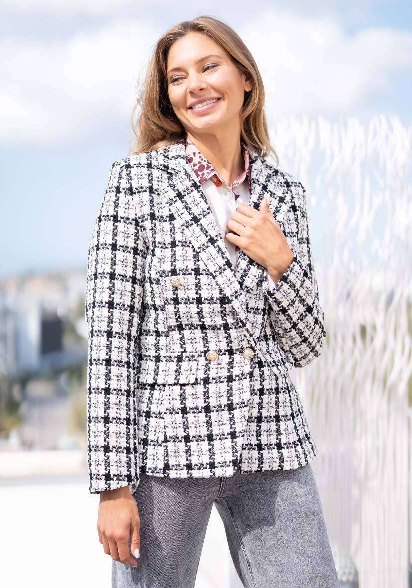 Miss Goodlife Blazer Tweed – black 50% Rabatt für begrenzte Zeit