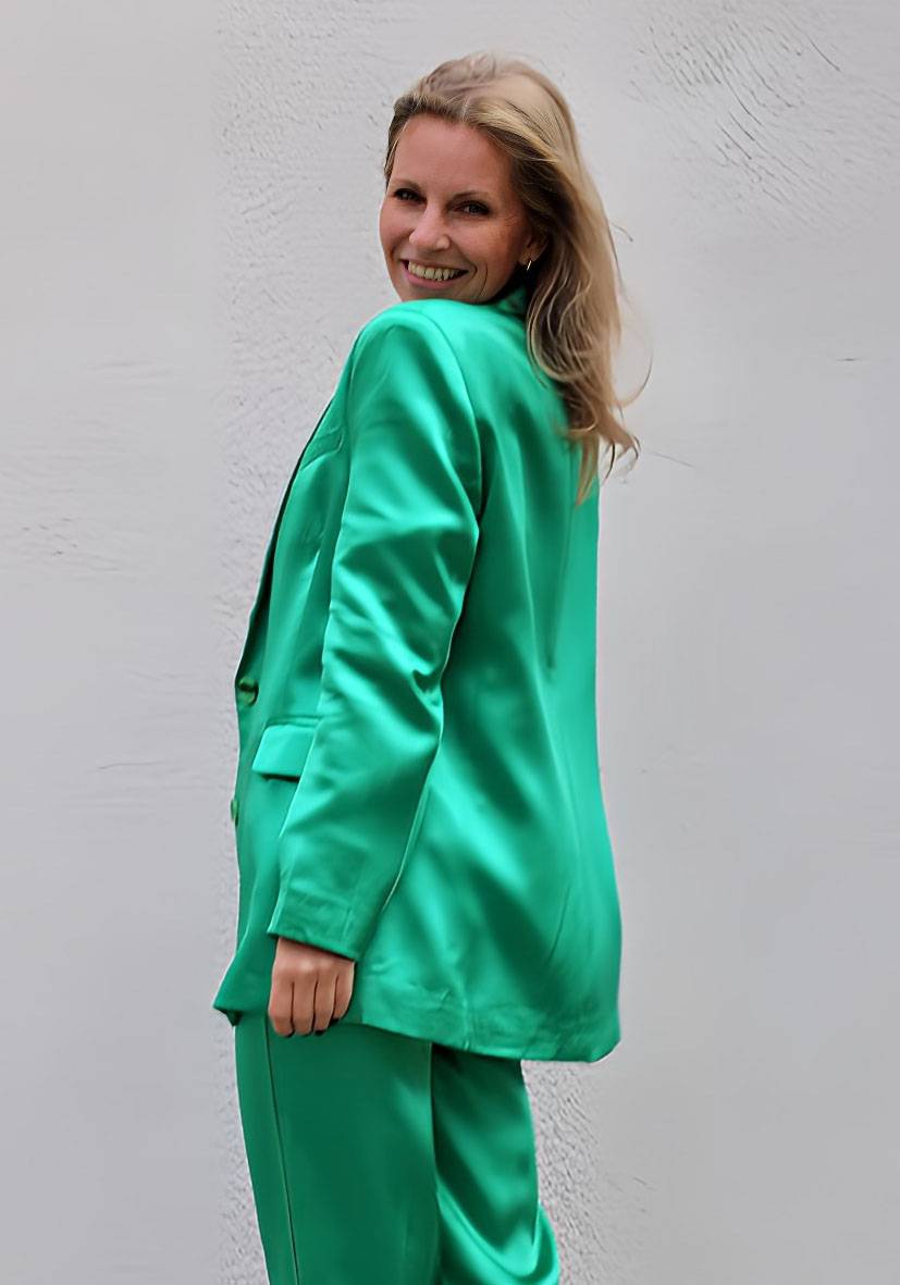 Miss Goodlife Blazer Satin – green Blitzverkäufe