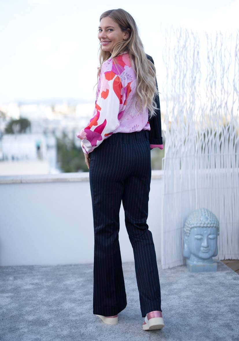 Miss Goodlife Pants Neon Pinstripes – neonpink Kostenloser Versand