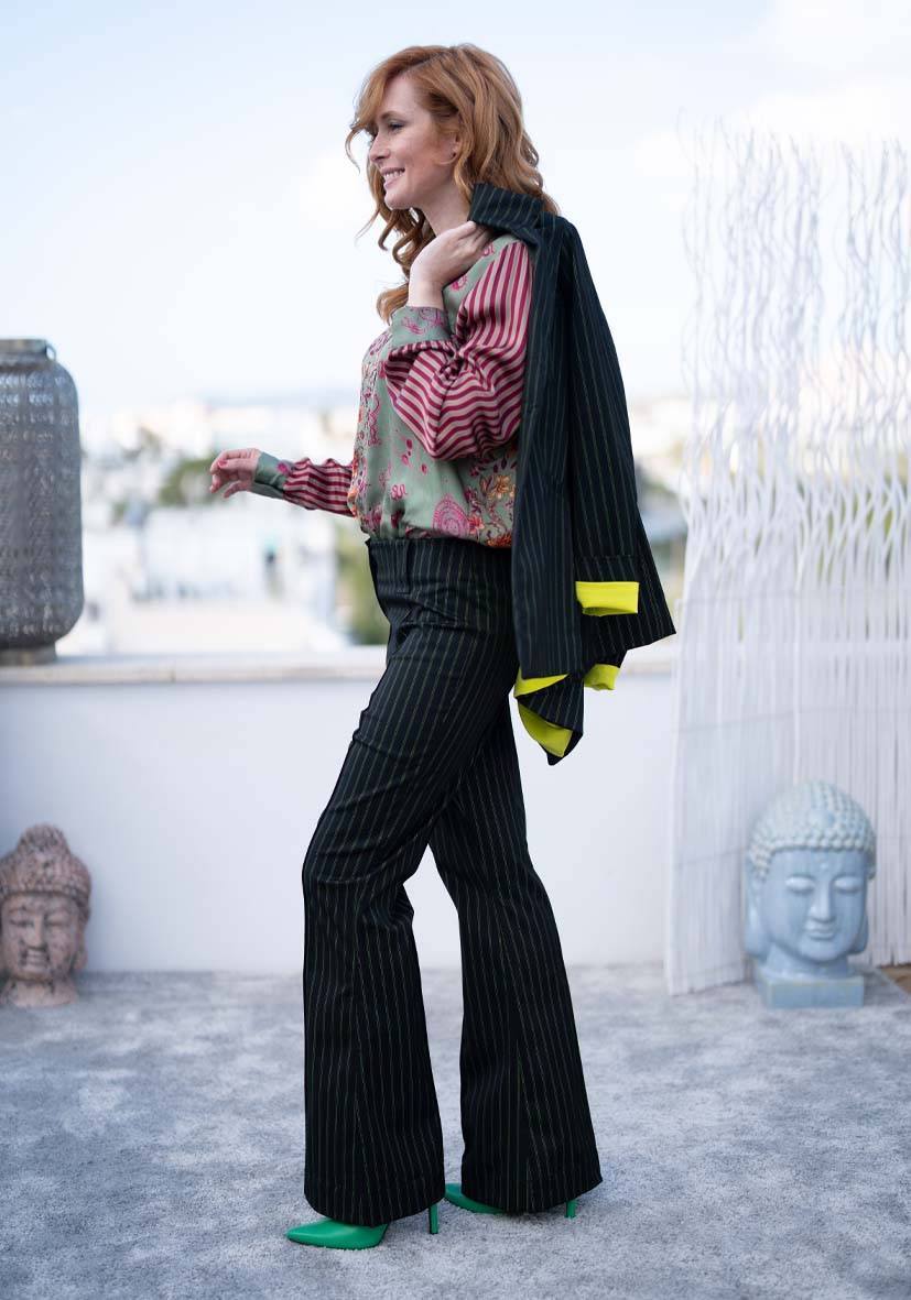 Miss Goodlife Pants Neon Pinstripes – neonyellow Limitierter Zeitrabatt