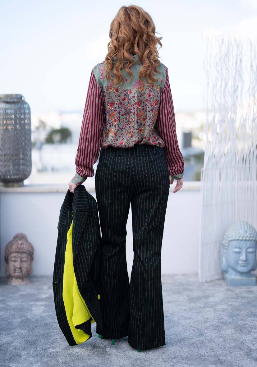 Miss Goodlife Pants Neon Pinstripes – neonyellow Limitierter Zeitrabatt