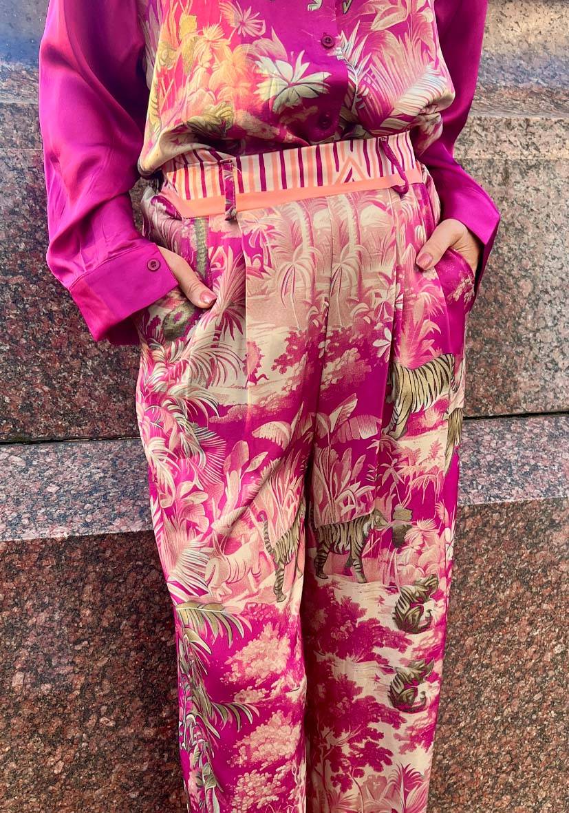 Miss Goodlife Pants Tiger in the jungle – berry Günstig kaufen