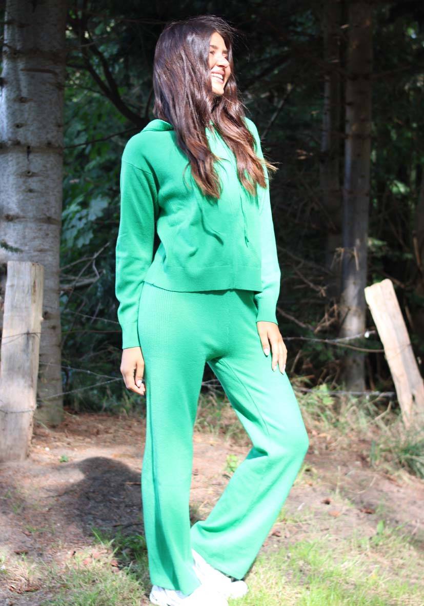 Miss Goodlife Pants Knitted Culotte – green Exklusivangebot