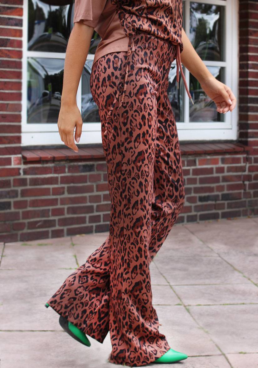 Miss Goodlife Wide Leg Pants Leo – brown Vatertagsangebot