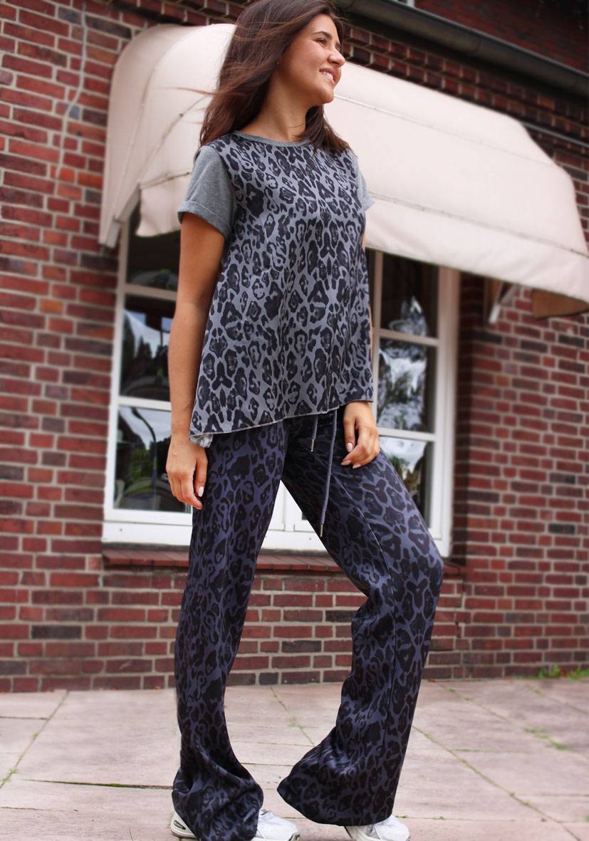 Miss Goodlife Wide Leg Pants Leo – anthracite Valentinstagsangebot