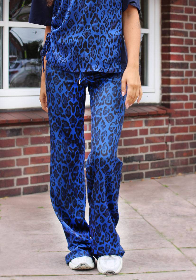 Miss Goodlife Wide Leg Pants Leo – blue Jubiläumsangebot