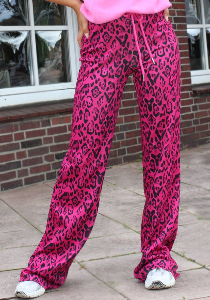 Miss Goodlife Wide Leg Pants Leo – pink Heißer Verkauf