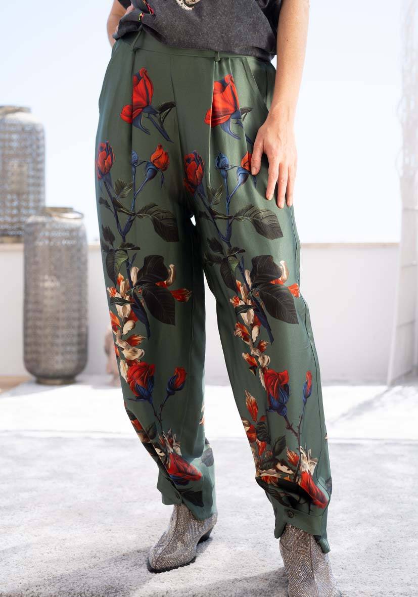 Miss Goodlife Pants Roses – green Tägliche Deals